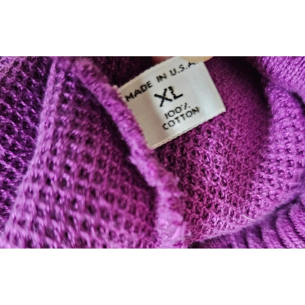 Vintage 90s‎ St Croix Sweater Mens XL Knit Purple V Neck Cotton Baggy Relaxed